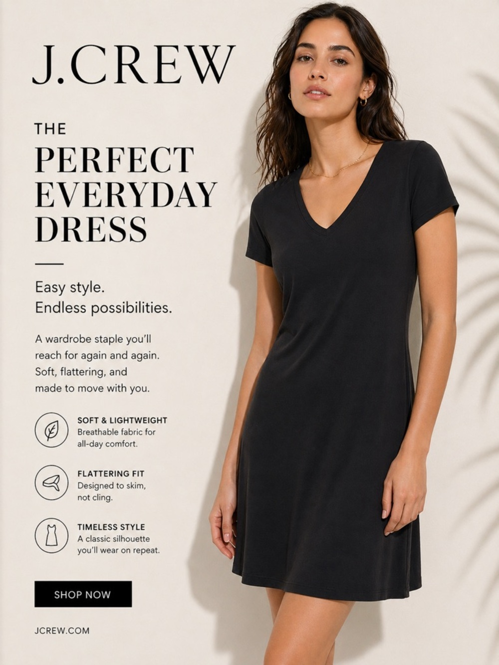 J. Crew Black 100% cotton T shirt Everyday Dress small